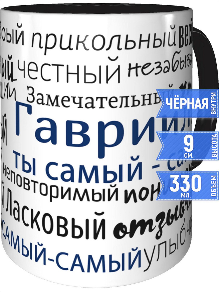 Кружка комплименты Гавриил - с черной ручкой и черная внутри #1