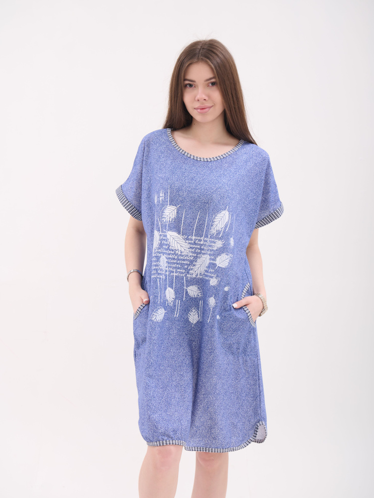 Туника домашняя Женский ЛИНЬ FASHION свободный, размер 58 Хлопок ...