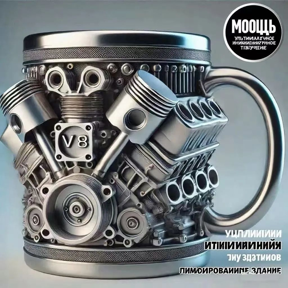 CCwoha Кружка "Двигатель V8", 400 мл, 1 шт #1