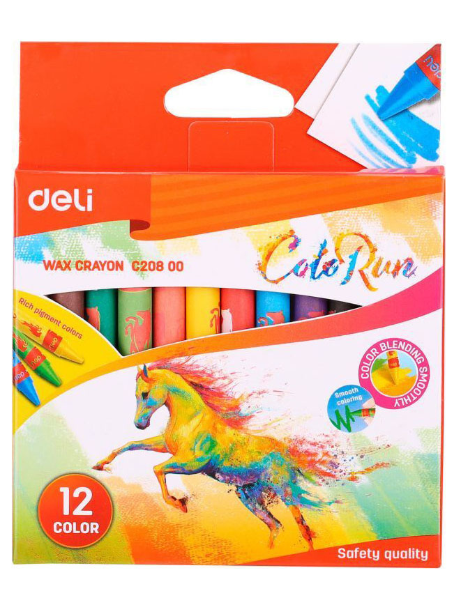 Набор восковых мелков Deli Colorun, 12 цветов #1
