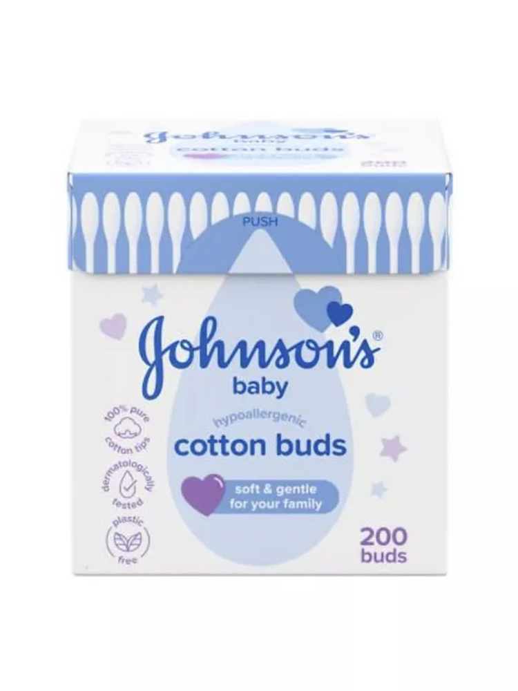 Ватные палочки Johnsons baby для новорожденных 200 шт #1