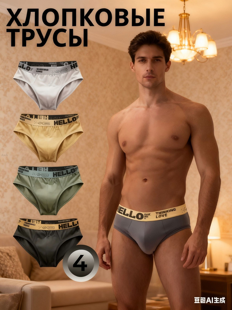 Комплект трусов бикини Мужские слипы, 4 шт #1