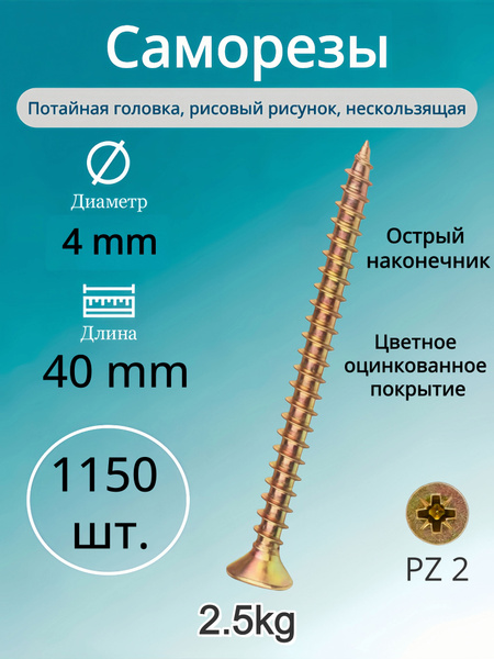 Саморез 4,3*6,4 цилиндр. крест (упак. 50 шт.)