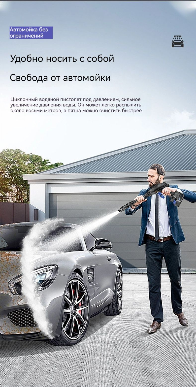 Мойка высокого давления MDHL 48 вольт Портативный и мощный аппарат для ...