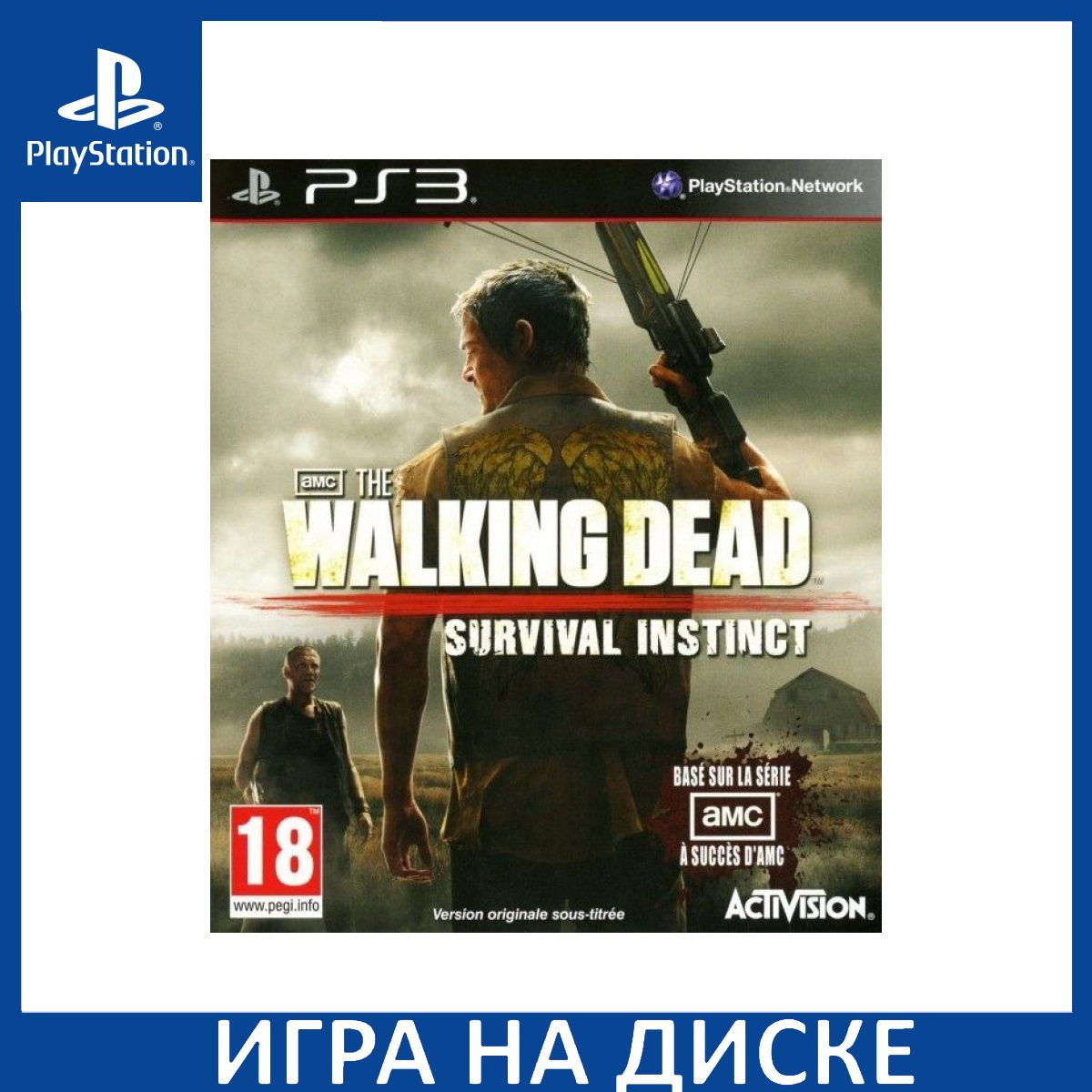 Диск с Игрой The Walking Dead (Ходячие мертвецы) Survival Instinct (Инстинкт выживания) (PS3). Новый лицензионный запечатанный диск.