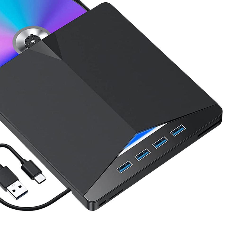 Внешний привод CD/DVD 7 в 1 USB3.0 Type-C для Windows 11/10/8/7/Linux ...