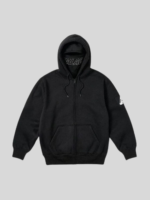 Худи Мужской PALACE Манжеты, Цепочка серый Молния