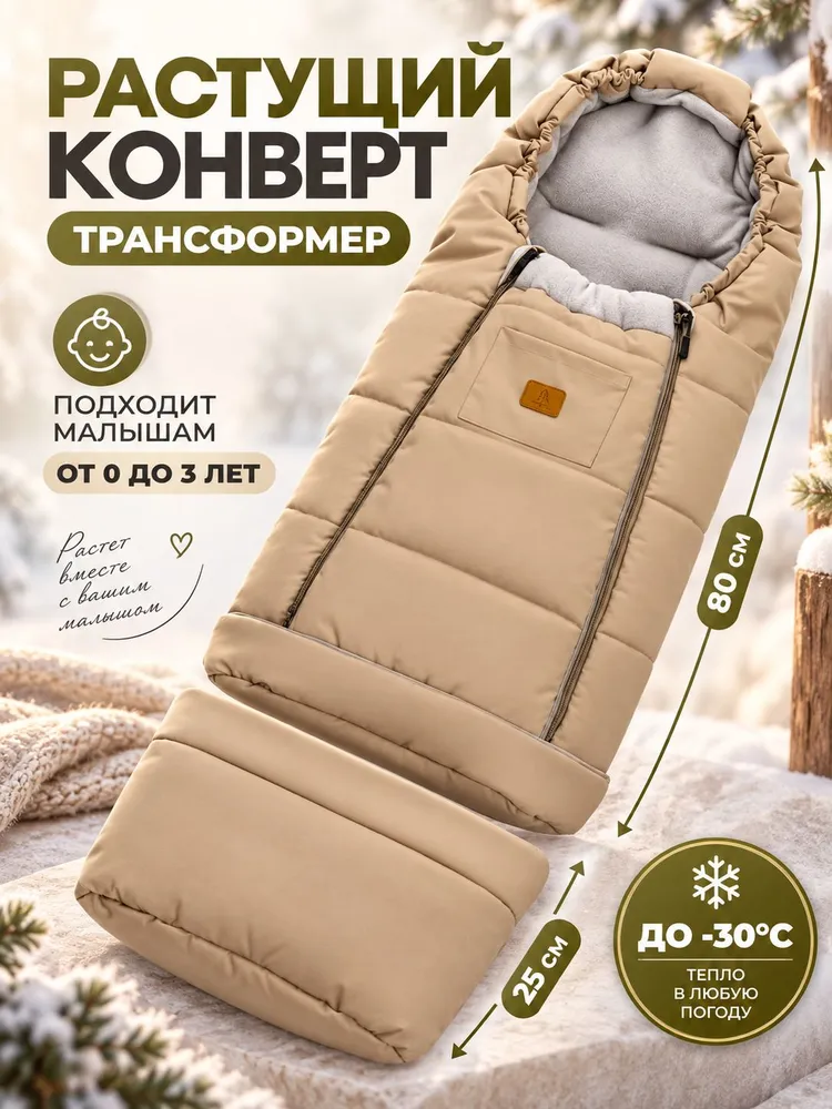 Конверт в коляску зимний и санки, вариант