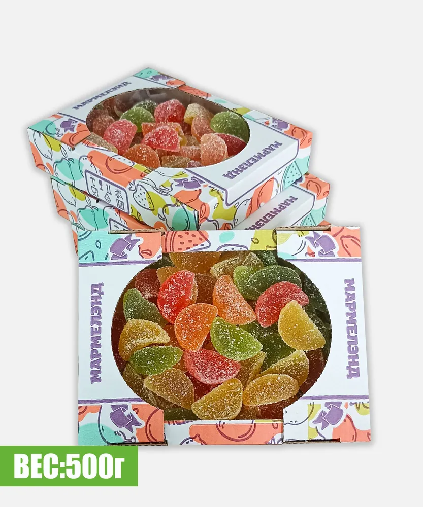 Мармелад желейный формовой "Мармеладные дольки Ассорти" 500г, 500 г