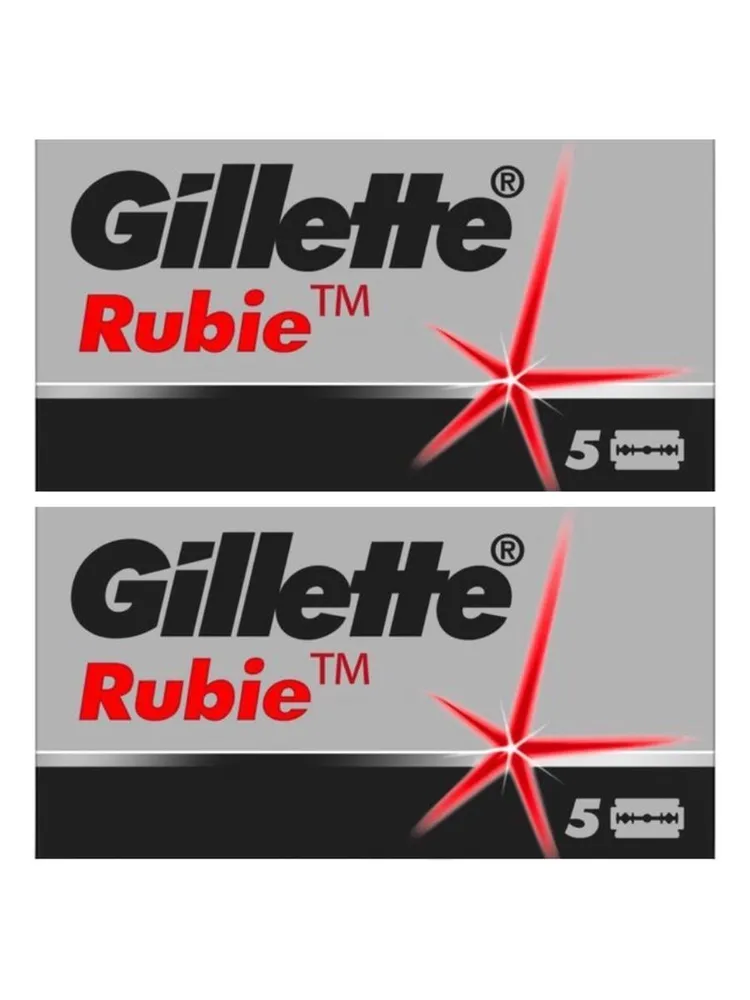 GILLETTE Двусторонние Лезвия Для Мужской Бритвы Gillette Rubie Platinum Plus, 2х5 шт, 2x5