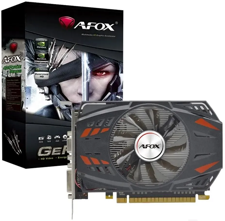 AFOX Видеокарта Видеокарта Afox PCI-E 3.0 AF740-2048D5H3-V2 NVIDIA GeForce GT 740 2Gb 128bit GDDR5 993/5000 DVIx1 HDMIx1 CRTx1 HDCP Ret 2 ГБ (AF740-2048D5H3-V2), LHR