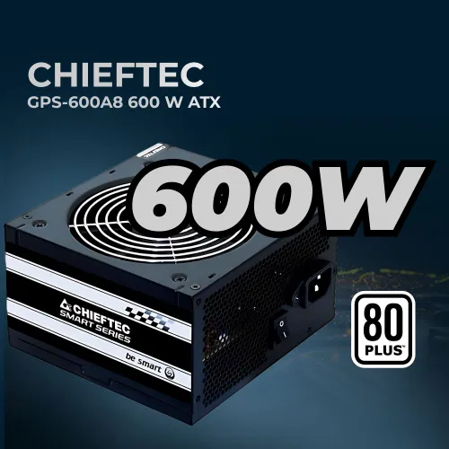 Блок питания для ПК Chieftec Smart GPS-600A8 (ATX 2.3, 600W, 85 efficiency, Active PFC, 120mm fan) R