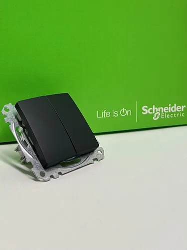 Выключатель 2-клавишный, схема 5 10АХ Schneider Electric Sedna Design, антрацит SDD114105
