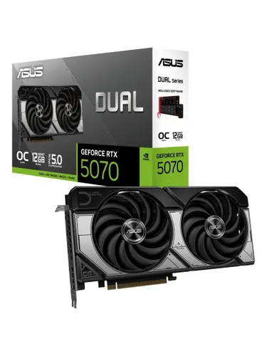 ASUS Видеокарта GeForce RTX 5070 Dual OC Edition 12 ГБ (DUAL-RTX5070-O12G). Уцененный товар