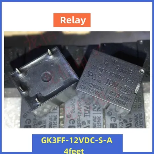 3pcs Реле электромагнитное 4-контактное 10A, модель GK3FF-12VDC-S-A, 12 В постоянного тока