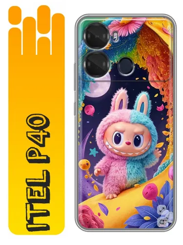 Чехол для Itel P40 с принтом Labubu Лабубу на Ител Р40