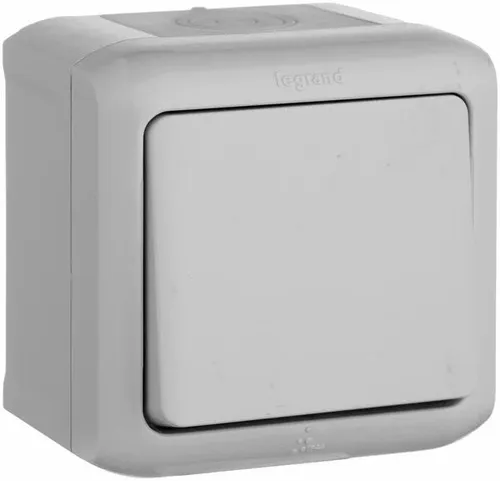 Снято - Выключатель 1 клав О/У IP44 (Сер)