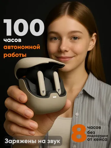 Наушники беспроводные, Bluetooth, черный матовый, белый