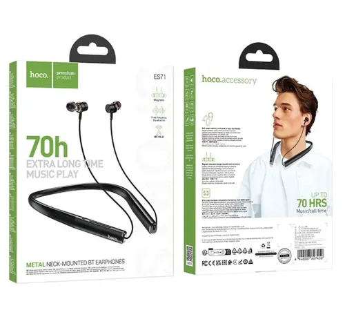 Беспроводные спортивные наушники Hoco ES71, чёрный, 70 часов работы