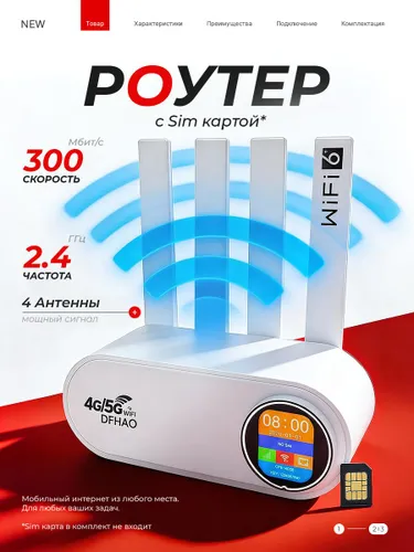 Роутер wifi с сим картой 4G LTE с экраном R680