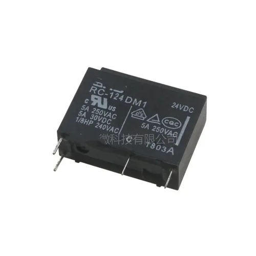 Электромеханическое реле RC-124DM1 24В пост. тока, 4 вывода, 5А, SPST (один замыкающий контакт)