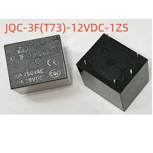 2 штуки Электромагнитное реле JQC-3F(T73) 12VDC 1ZS, 5 контактов, для печатных плат