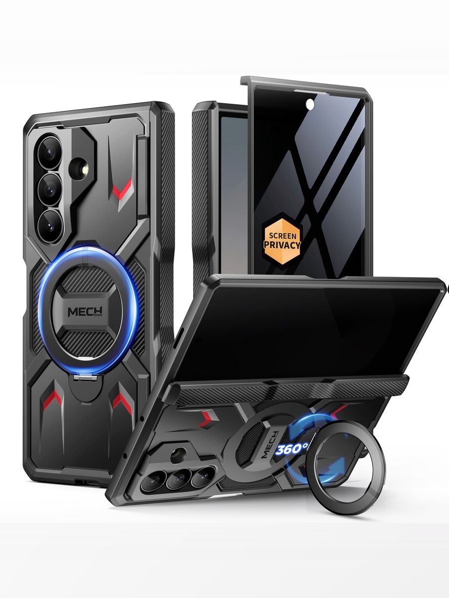 智能手机壳 用于 Samsung Galaxy Z Fold7, 塑料 , 黑色