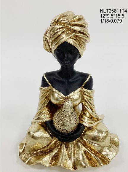 Статуэтка Африканка, полистоун, 12 х 9,5 х 15 см