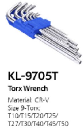 Набор из 9 шестигранных ключей KENLI KL-9705C, 1,5/2/2,5/3/4/5/6/8/10 мм, сталь S2 Набор из 9 шестигранных ключей KENLI KL-9705C, 1,5/2/2,5/3/4/5/6/8/10 мм, сталь S2