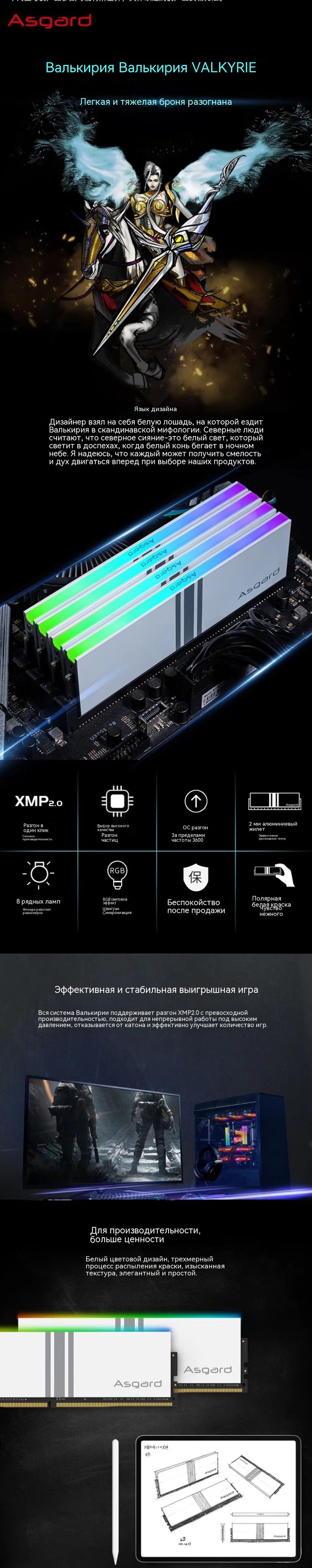 Модуль оперативной памяти Asgard Valkyrie DDR5-32G6400 (16X2) Hynix A ...