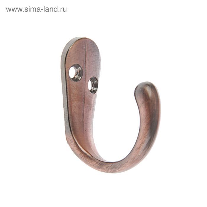 Крючки настенные для одежды ТУНДРА TKO008, однорожковый, медь, набор 8 шт