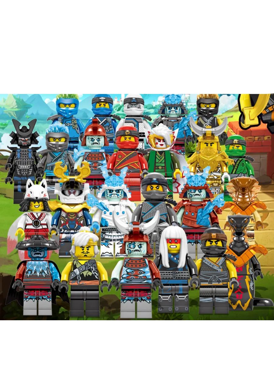 Фигурка Игровой Набор из 24 минифигурок ниндзя / Ниндзяго / Минифигурка Ninjago
