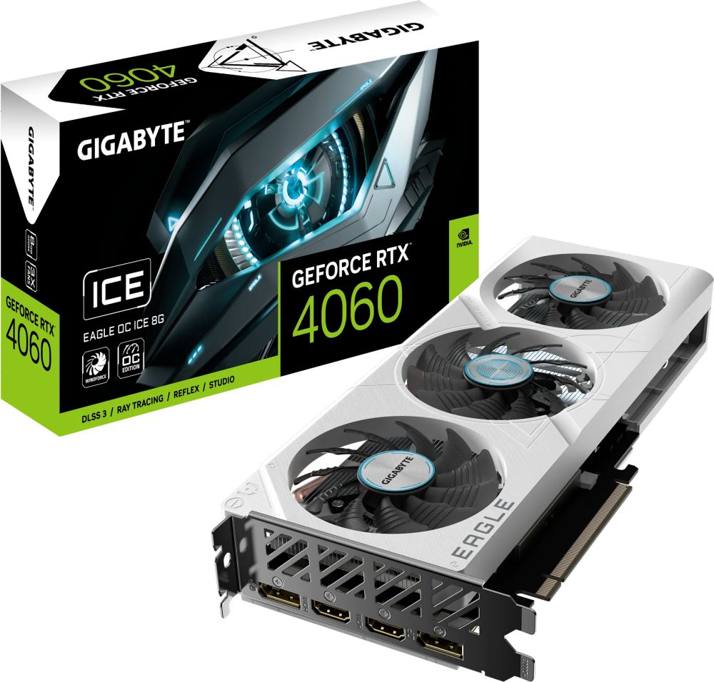 Видеокарта Gigabyte GeForce RTX 4060, 8 ГБ PCI-E 4.0 x16