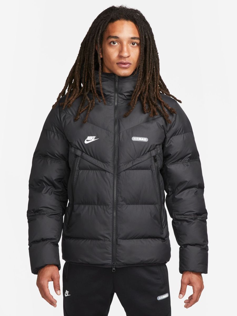 Пуховик Мужской Nike черный Полиэстер, размер 48, 50 Зима Экопух