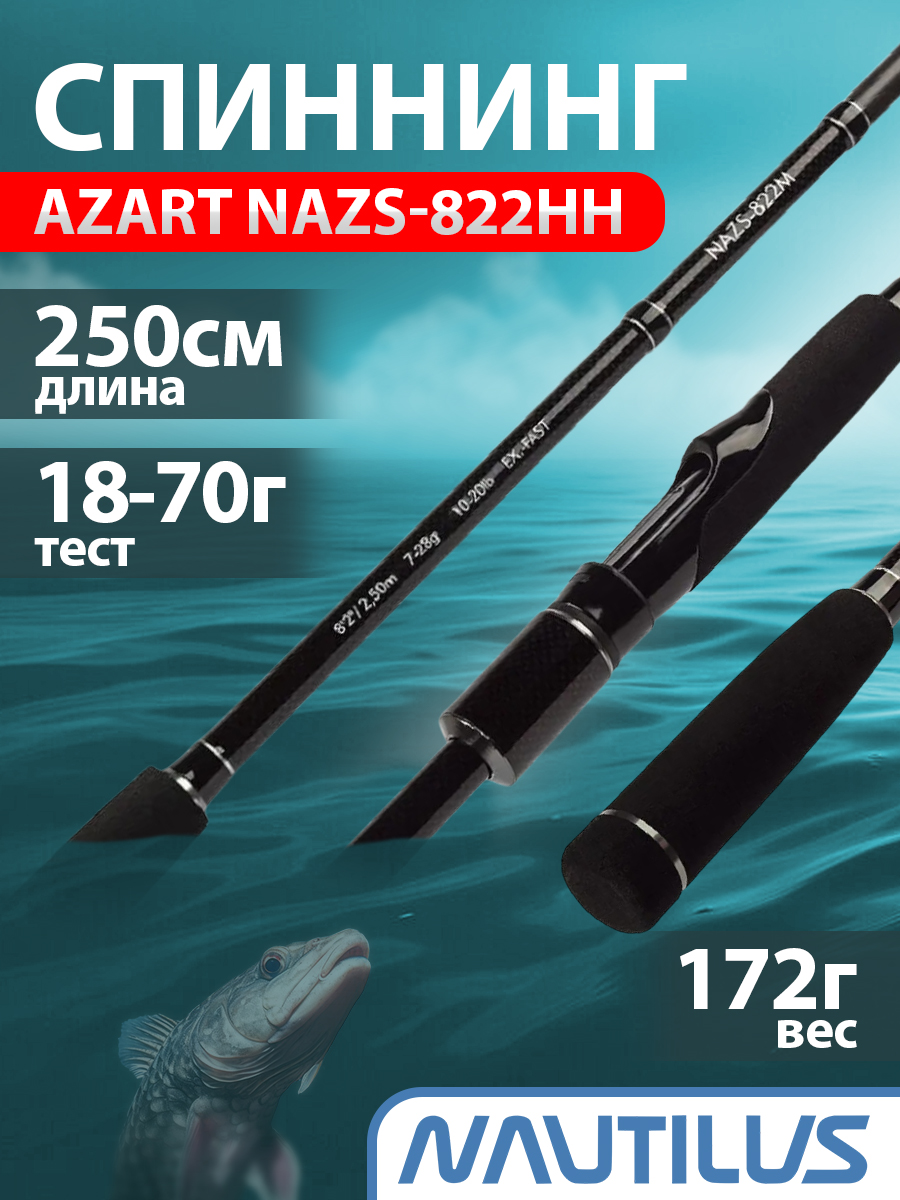 Спиннинг Nautilus Azart NAZS-822 секций 2, от 18 гр до 70 купить c ...