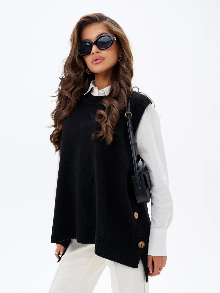 ЖилетSalTexЖилеткавязанаянапуговицахудлиненная
