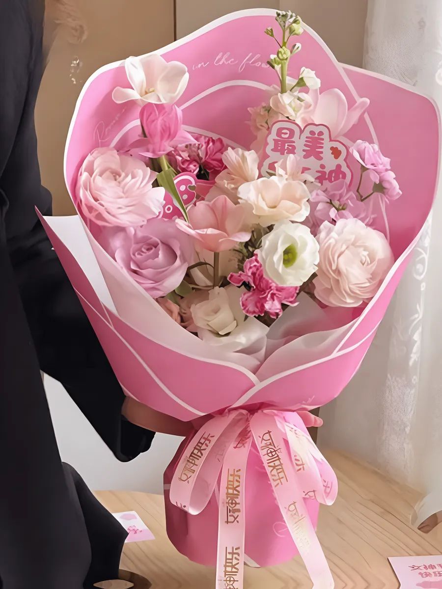 Упаковочная бумагаа камелия Цзинань Ярко - розовый 54.5*55CM P.SCHBZZ161 Китай