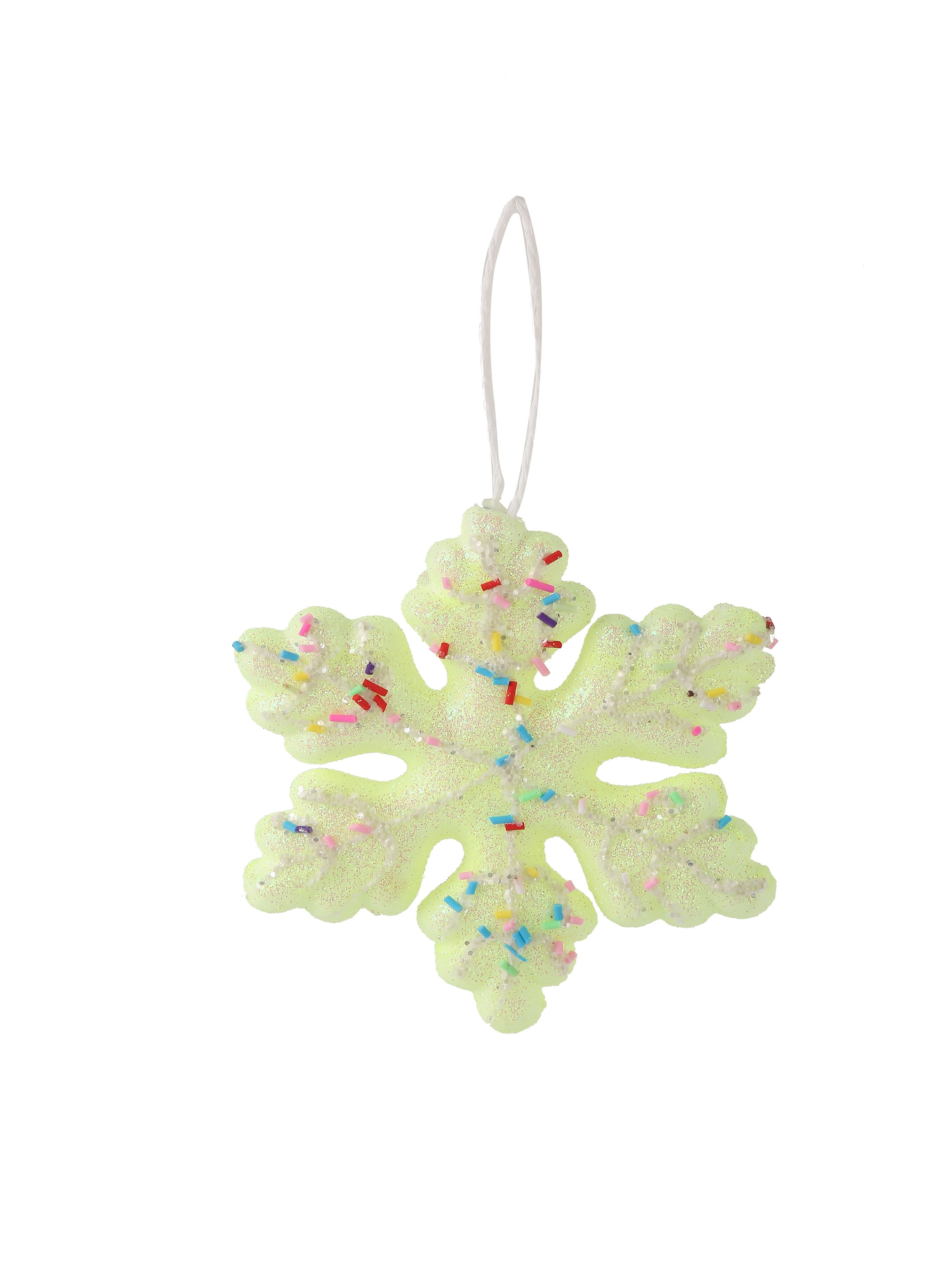 Набор новогодних игрушек Снежинки в уп/2 штук Жёлтый 10*10*2CM Китай