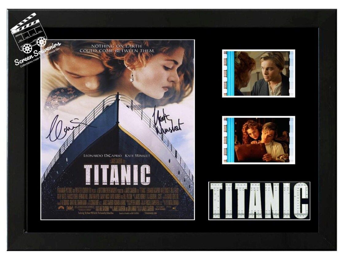 Титаник / Titanic Коллекционный постер с кинокадром и автографами актёрского состава