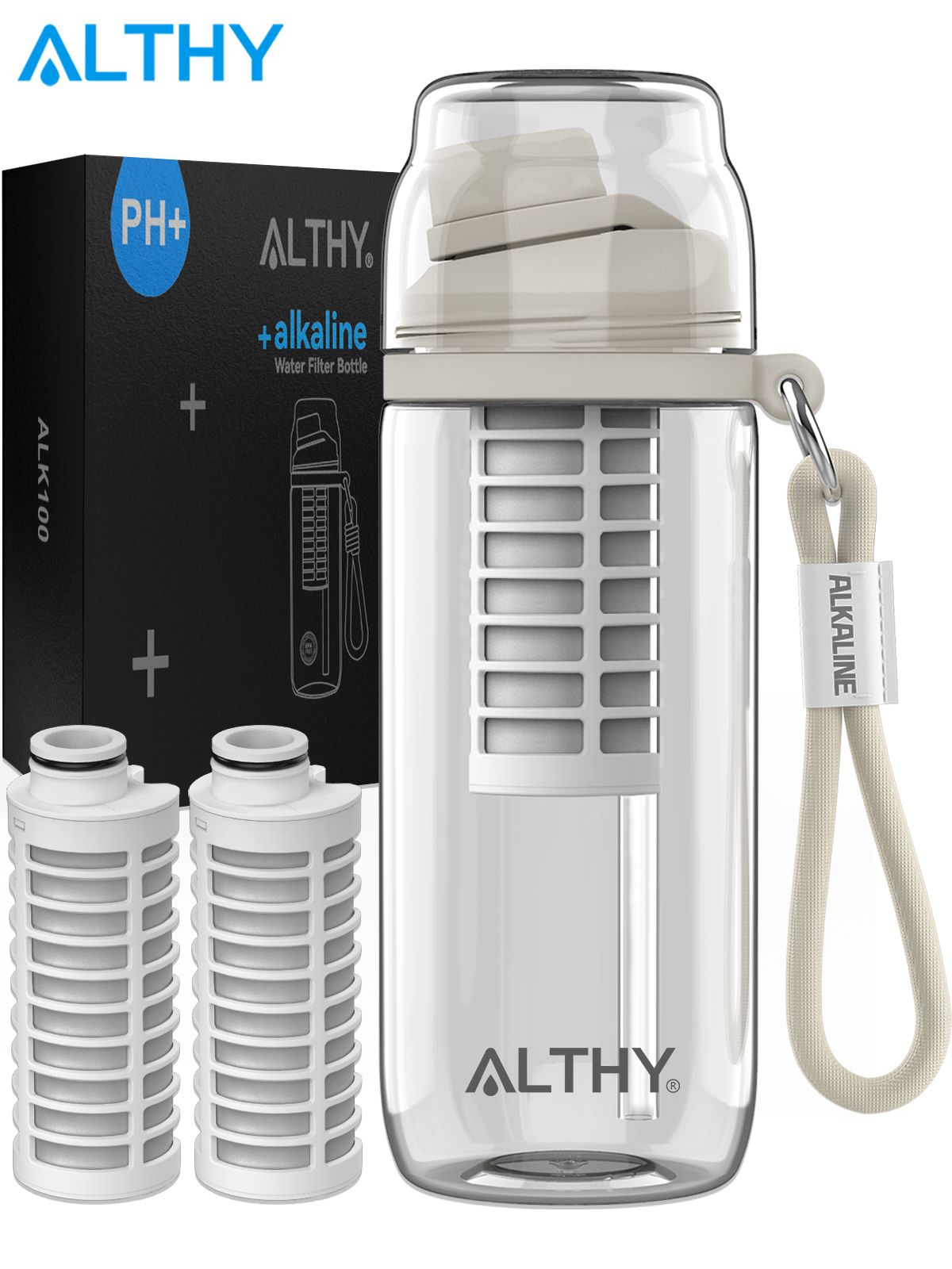 щелочнойводыALTHYИонизатор,Фильтр,pHдо9,5антиоксидантиммуностимулятор,добавленыминералы,водородиэлектролиты,500млнесодержитBPAбутылкадляводыспортивная