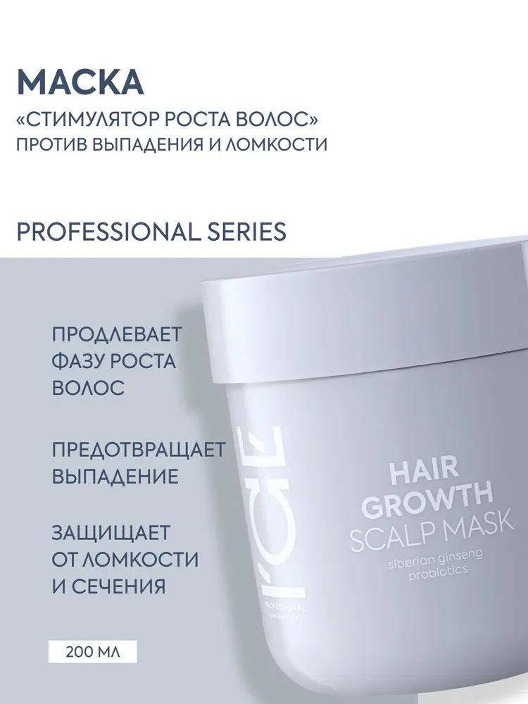 ICE by Natura Siberica Маска для кожи головы от выпадения волос стимулирующая рост, профессиональная разогревающая 200 мл
