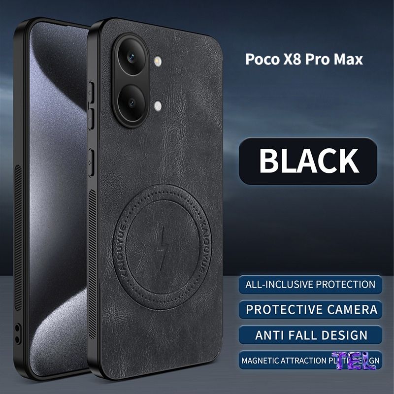 РоскошнаякожаMagSafeЧехолдляXiaomiPocoX8ProMax(ПокоХ8ПроМакс)