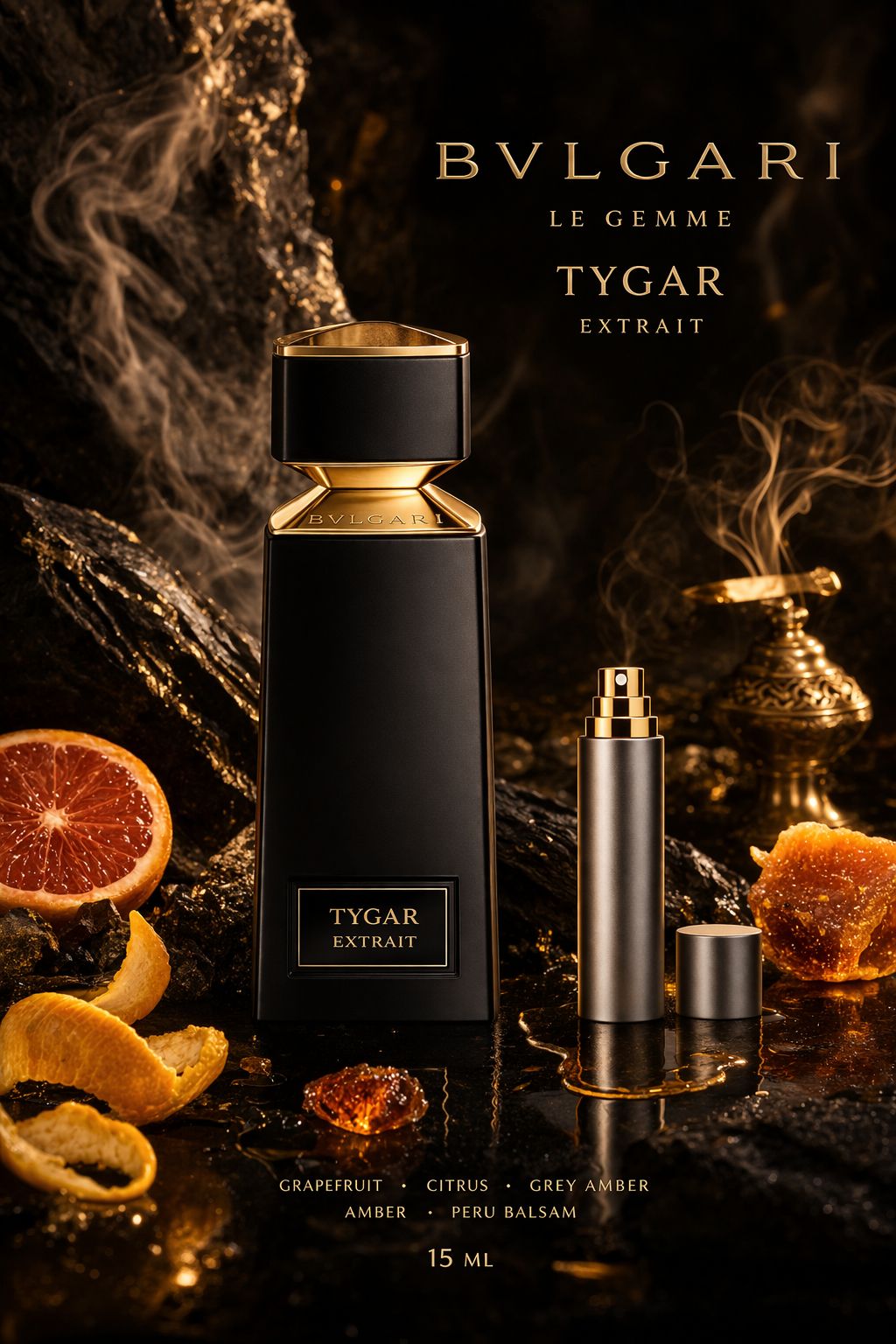 BVLGARI TYGAR EXTRAIT PARFUM Парфюмерная вода 15 мл Отливант купить