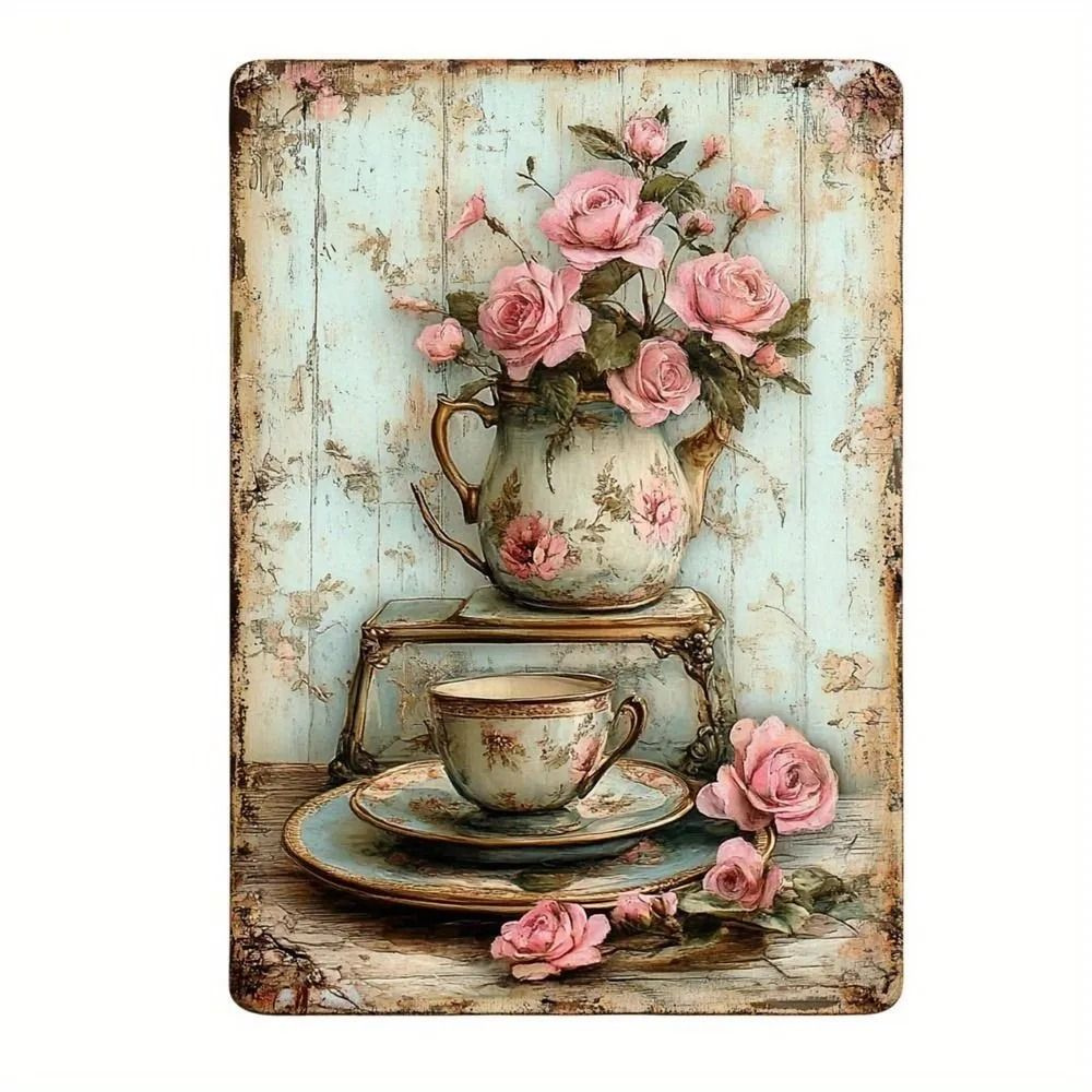 Металлические таблички с цветами-Винтажный декор для дома20x30cm #1