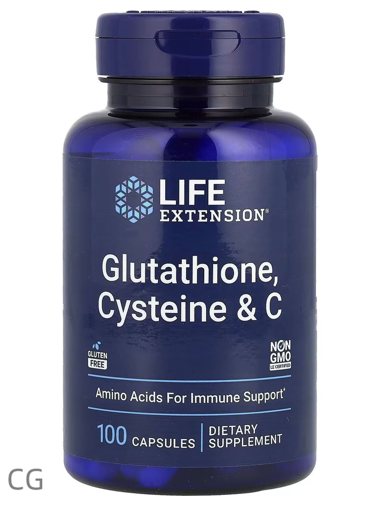 Глутатион, цистеин (для печени) Life Extension Glutathione, Cysteine & C, 100 капсул #1