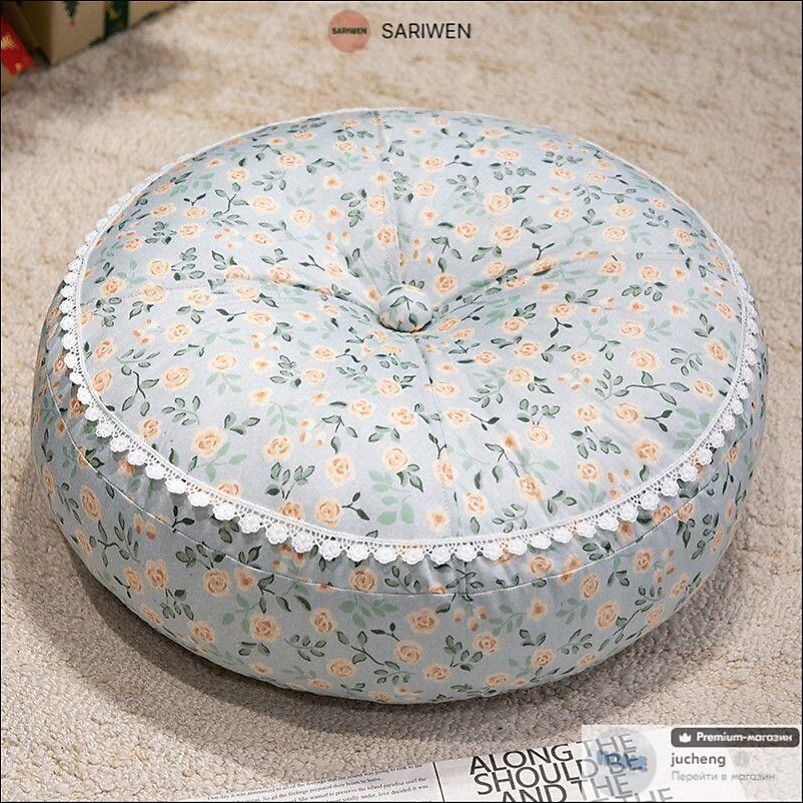 SARIWEN Пуф, Хлопок, 40х40х15 см #1