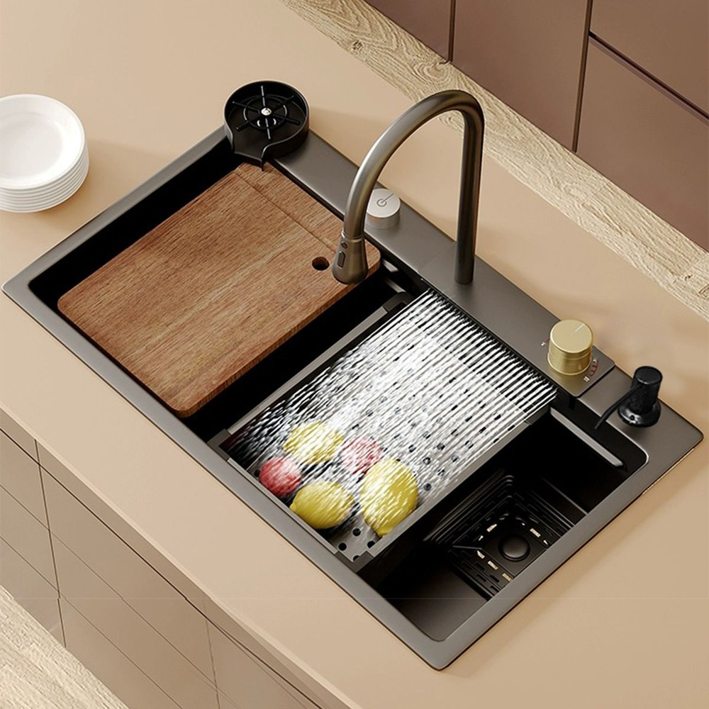 Кухонная мойка многофункциональная из нержавеющей стали; Выдвижной ...