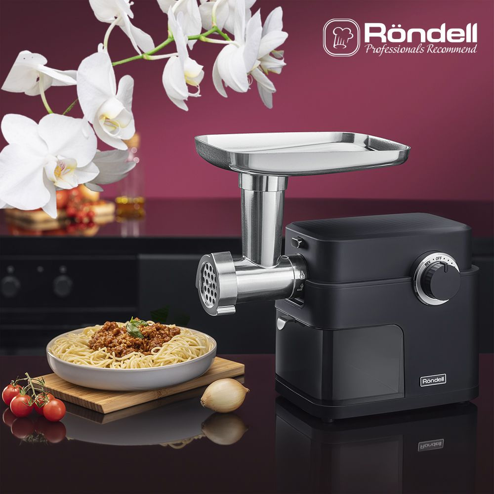 Мясорубка электрическая с хранением для насадок Rondell RDE-1453, мощность 2000 Вт, производительность #1