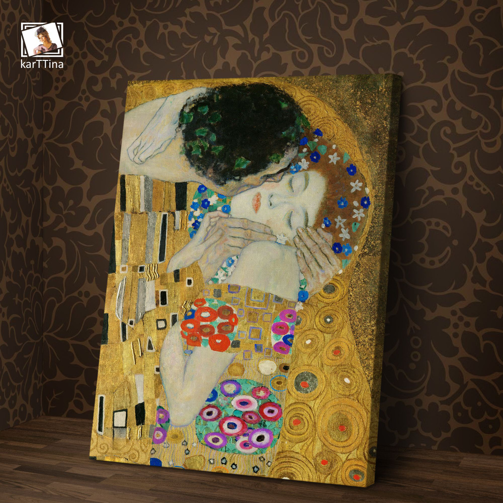 Густав Климт - Поцелуй, репродукция 50х70 см купить c доставкой на OZON ...