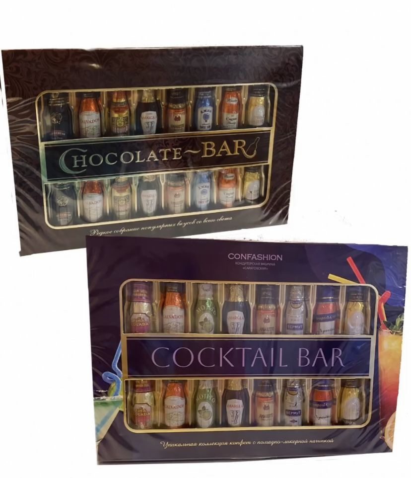 Подарочные наборы конфет Chocolate Bar и Cocktail Bar, 2 набора по 240 г  #1
